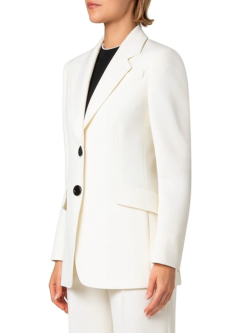 Gabardine Single-Breasted Blazer