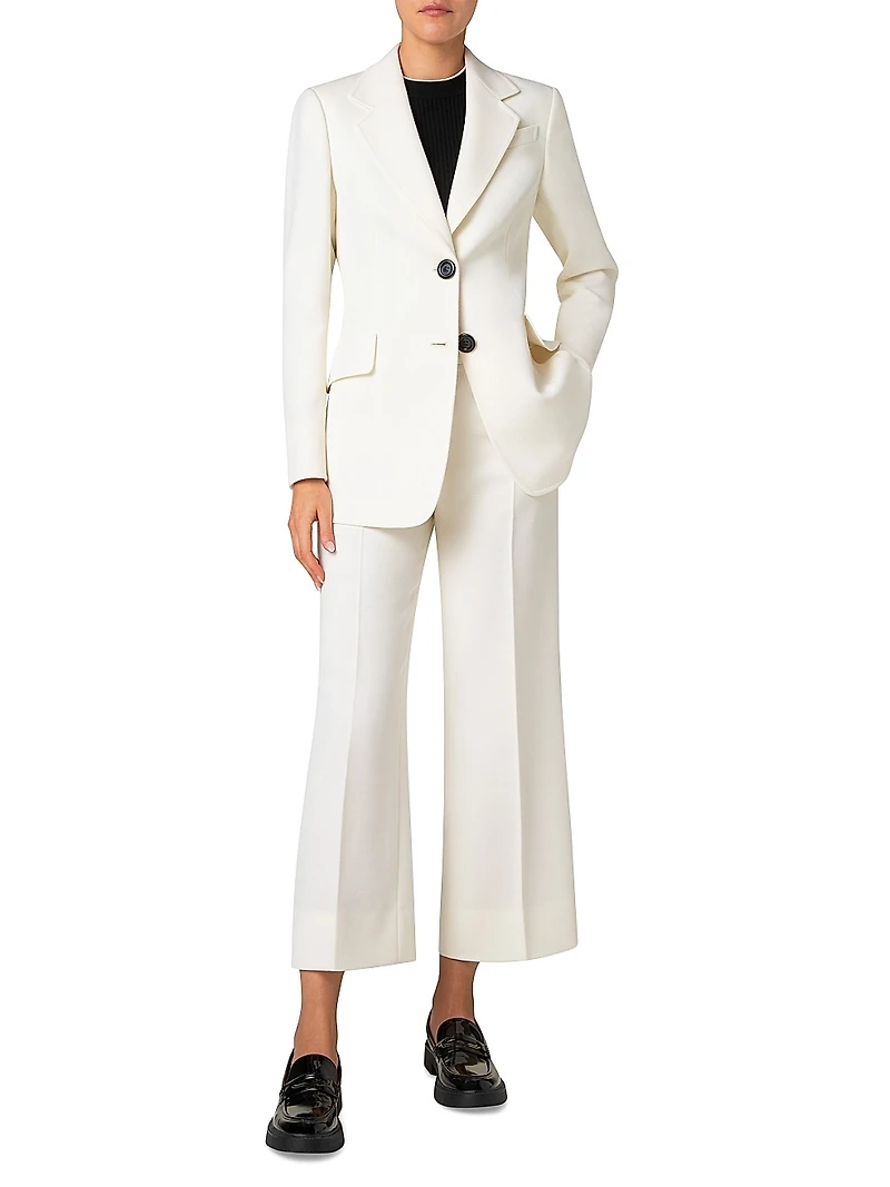 Gabardine Single-Breasted Blazer