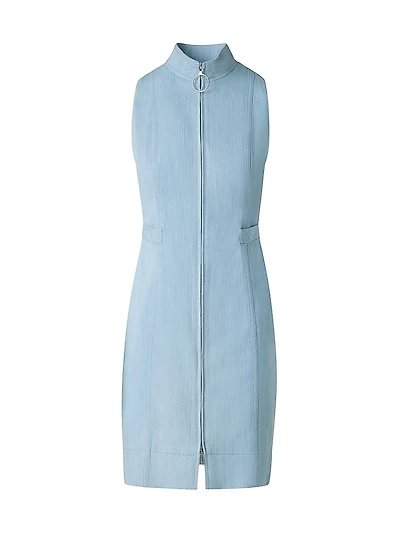 Stretch-Denim Sleeveless Minidress