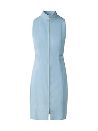 Stretch-Denim Sleeveless Minidress