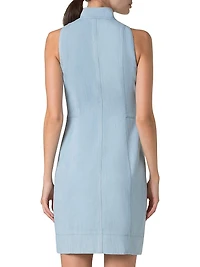 Stretch-Denim Sleeveless Minidress
