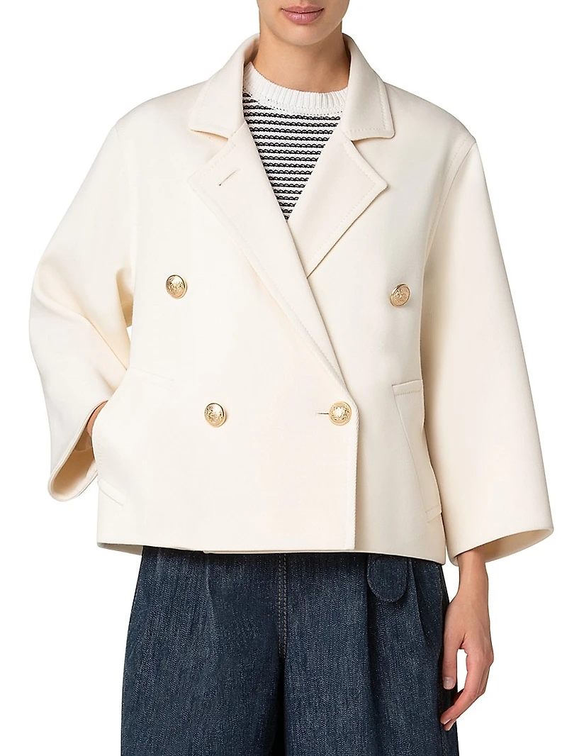 Wool Boxy Double-Breasted Blazer