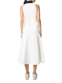 Jersey Mockneck Sleeveless Midi-Dress
