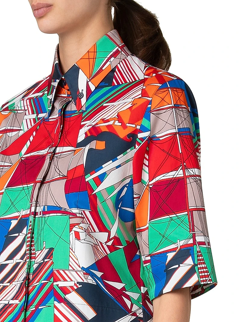 Sailboat Cotton Sateen Shirt