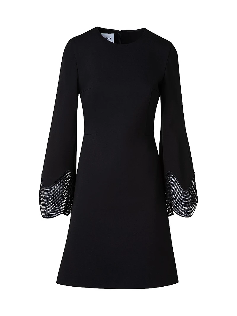 Scalloped Cuff Jersey Minidress