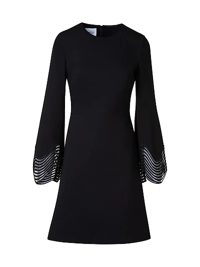 Scalloped Cuff Jersey Minidress