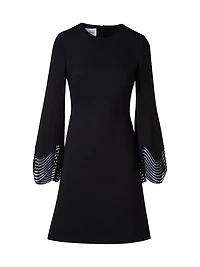 Scalloped Cuff Jersey Minidress