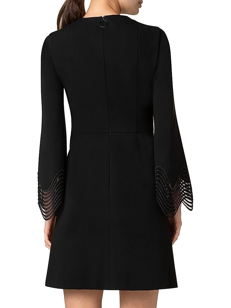 Scalloped Cuff Jersey Minidress