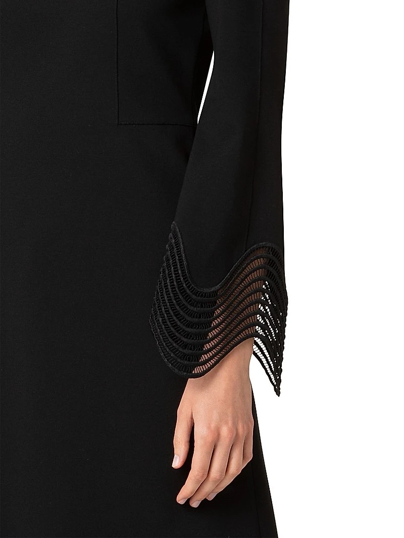 Scalloped Cuff Jersey Minidress