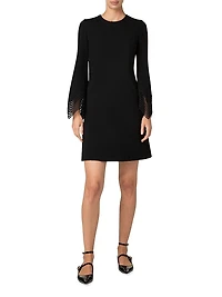 Scalloped Cuff Jersey Minidress