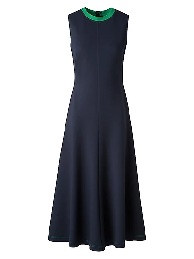Jersey Sleeveless Fit-&-Flare Midi-Dress