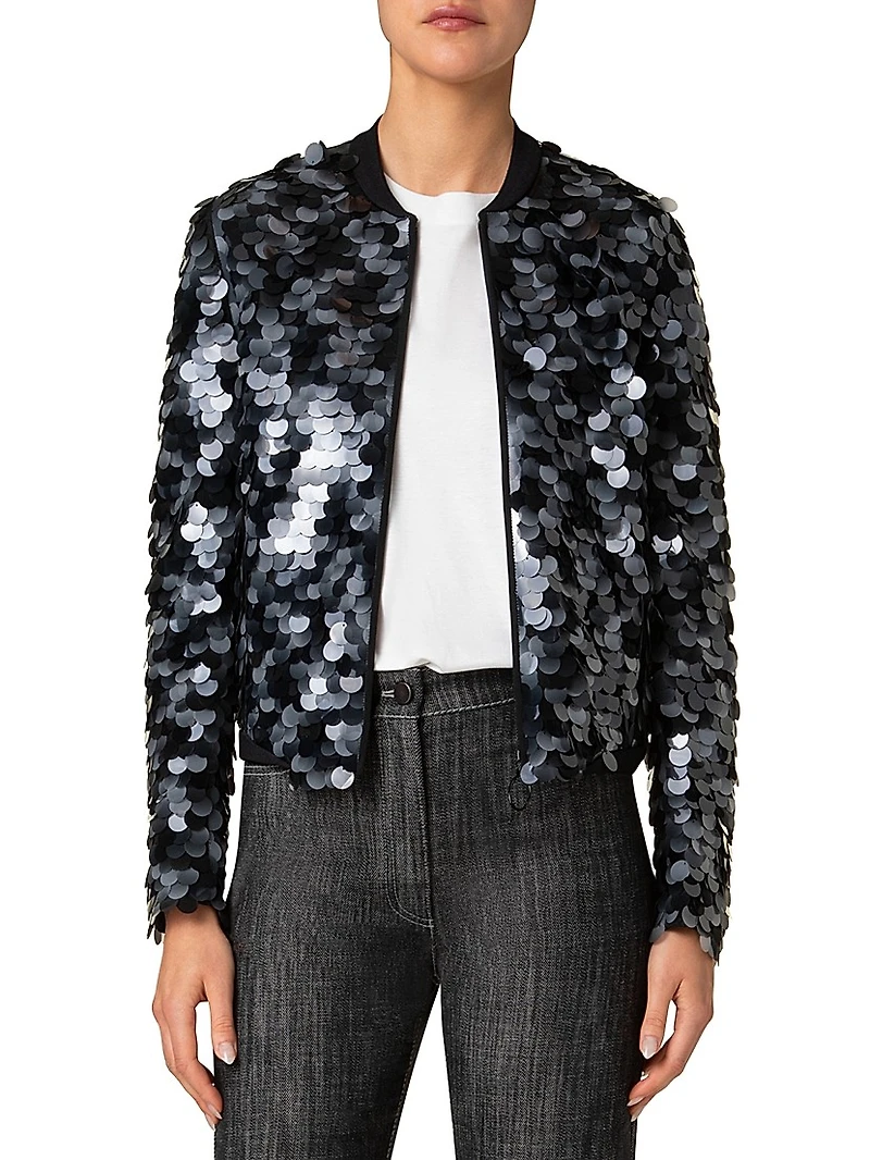 Sequined Bomber Jacket