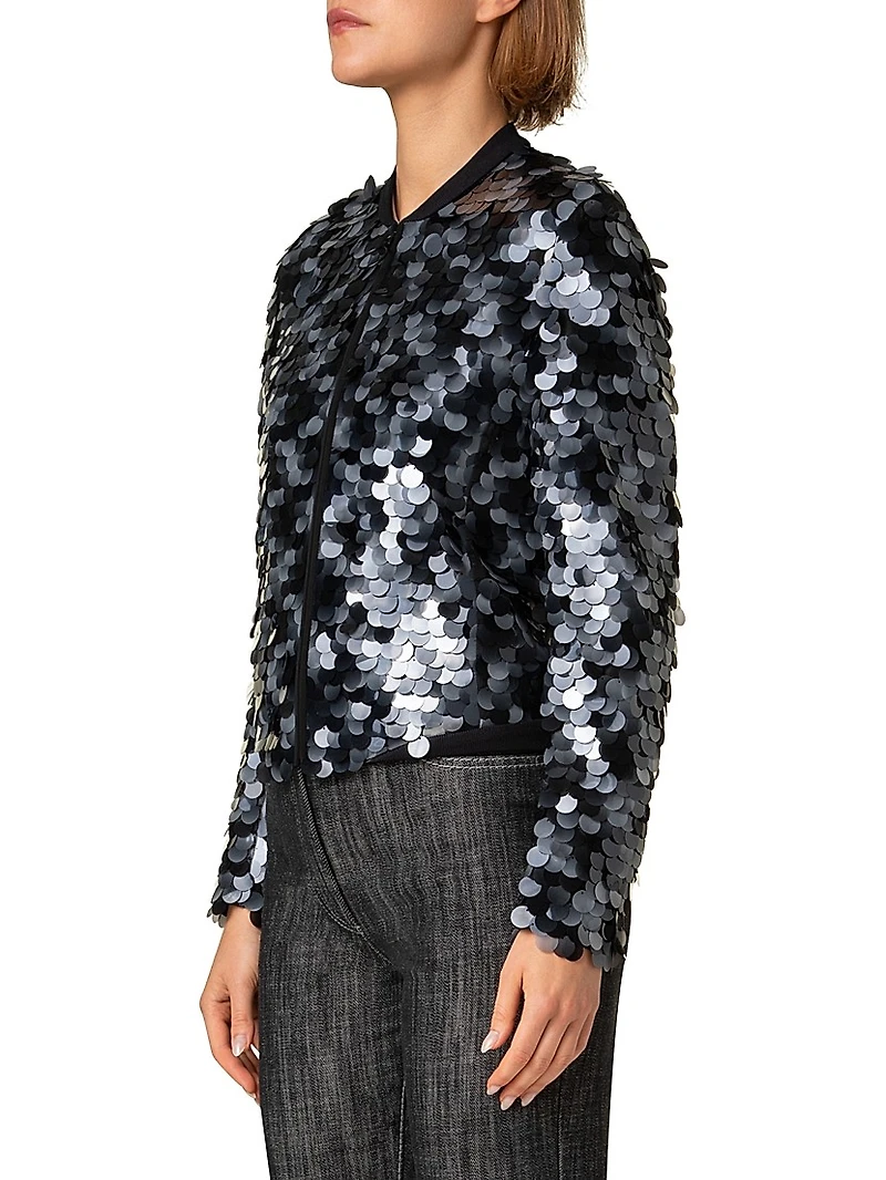 Sequined Bomber Jacket