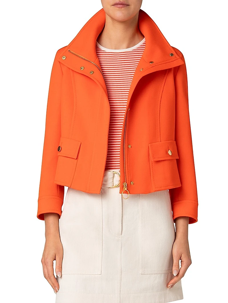 Wool Tricotine Boxy Jacket
