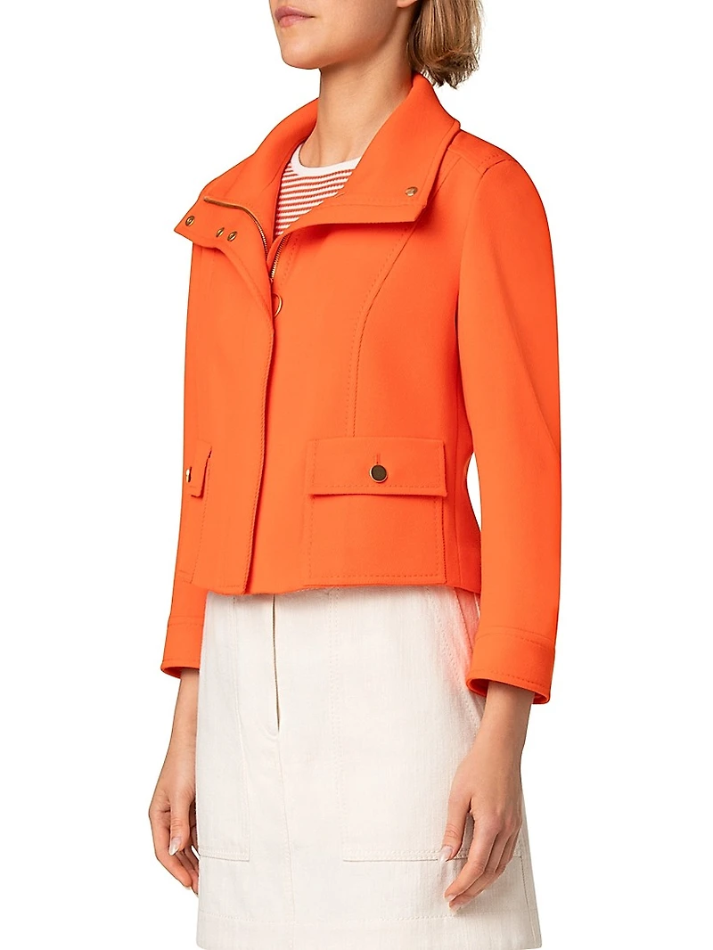 Wool Tricotine Boxy Jacket