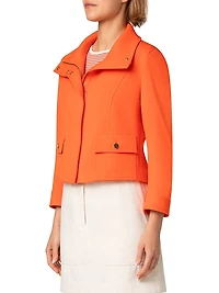 Wool Tricotine Boxy Jacket