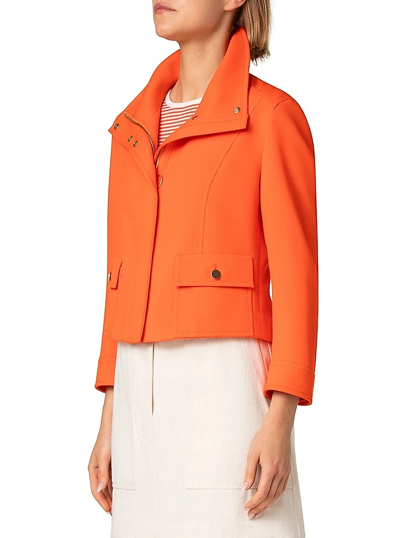Wool Tricotine Boxy Jacket