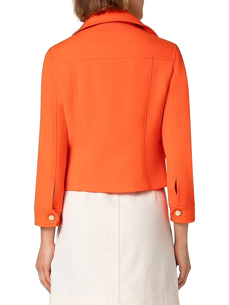 Wool Tricotine Boxy Jacket