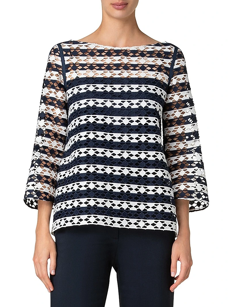 Guipure Lace Relaxed-Fit Top
