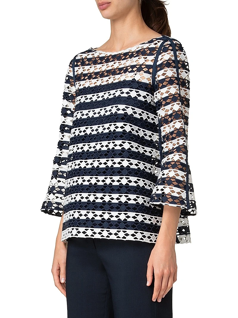 Guipure Lace Relaxed-Fit Top