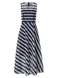 Striped Guipure Lace Maxi Dress