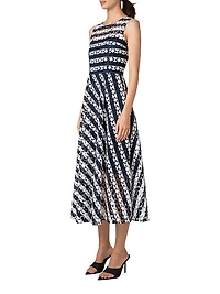 Striped Guipure Lace Maxi Dress