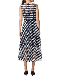 Striped Guipure Lace Maxi Dress