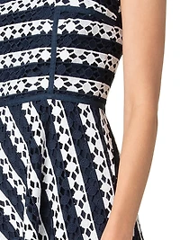Striped Guipure Lace Maxi Dress