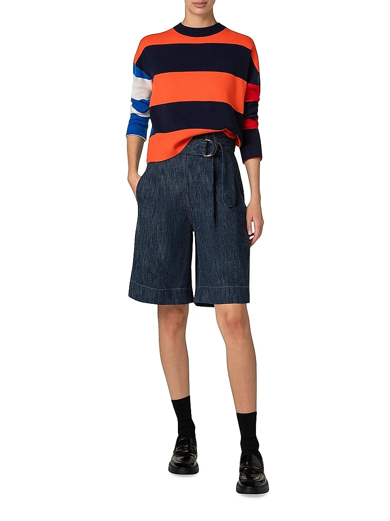 Striped Cashmere-Blend Sweater