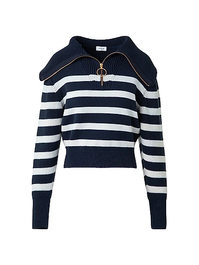 Striped Cotton-Blend Sweater
