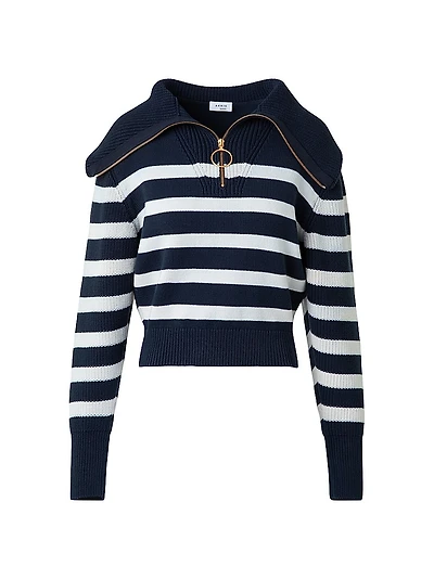 Striped Cotton-Blend Sweater