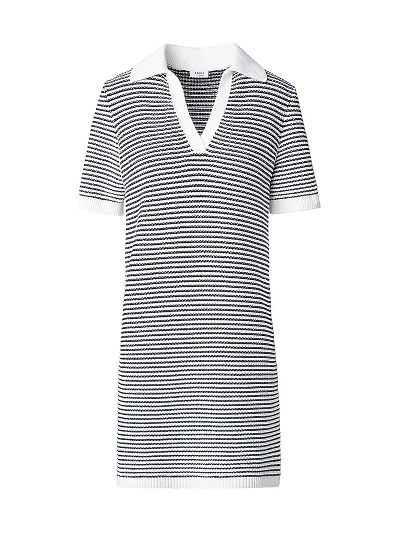 Striped Knit Cotton Minidress