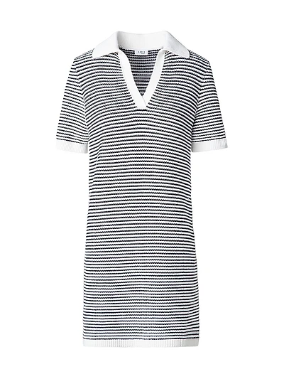 Striped Knit Cotton Minidress