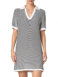 Striped Knit Cotton Minidress