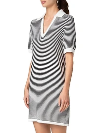 Striped Knit Cotton Minidress