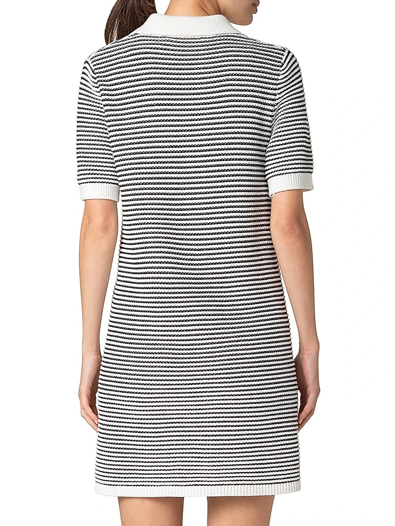 Striped Knit Cotton Minidress
