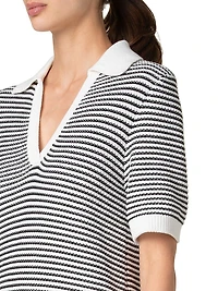 Striped Knit Cotton Minidress