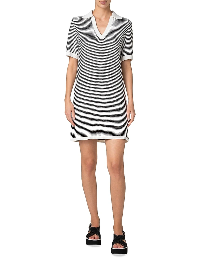 Striped Knit Cotton Minidress