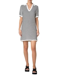 Striped Knit Cotton Minidress