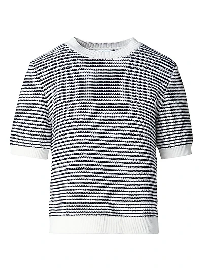 Striped Knit Cotton Sweater