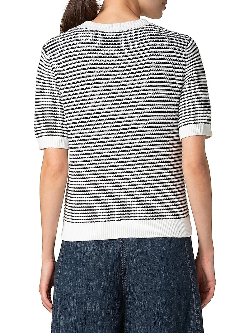 Striped Knit Cotton Sweater