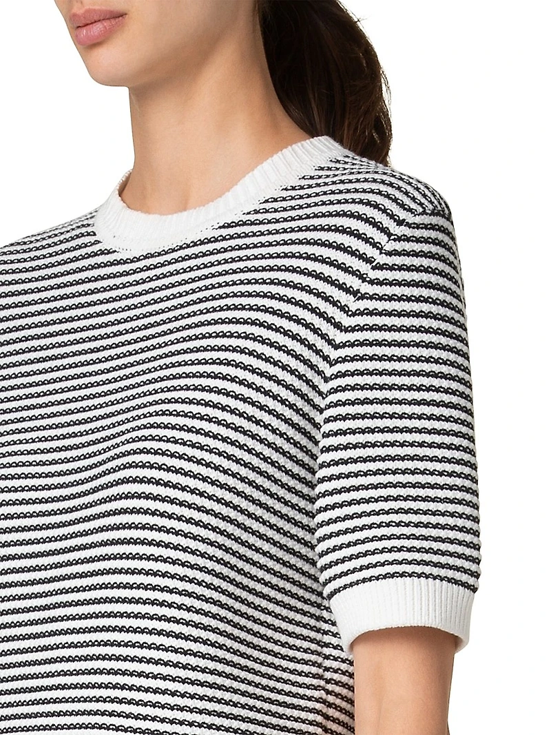 Striped Knit Cotton Sweater