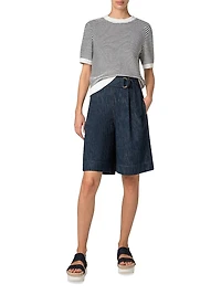 Striped Knit Cotton Sweater