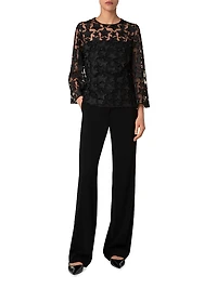 Star Embroidered Tulle Top