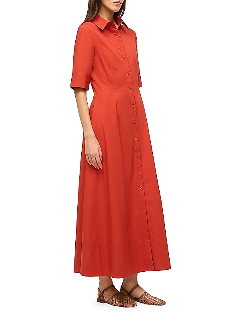 Joan Stretch-Cotton Maxi Shirtdress