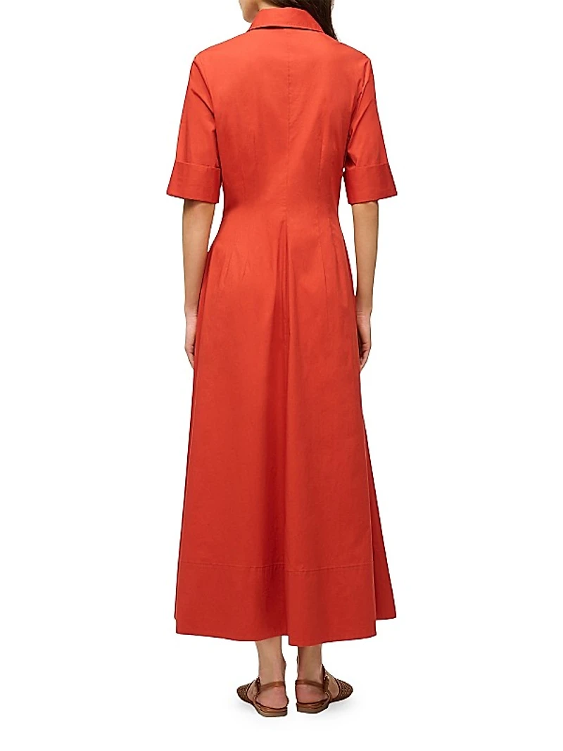 Joan Stretch-Cotton Maxi Shirtdress