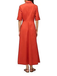 Joan Stretch-Cotton Maxi Shirtdress