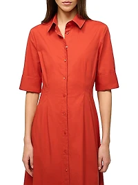 Joan Stretch-Cotton Maxi Shirtdress