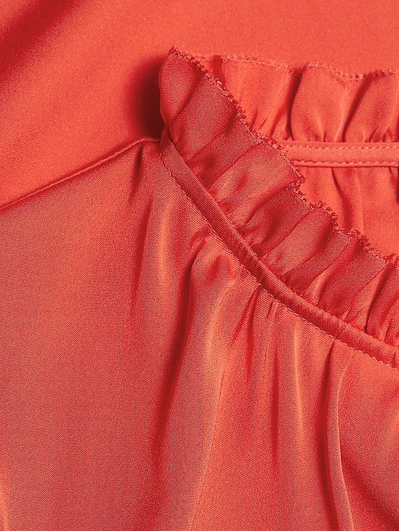 Viori Silk Flutter-Sleeve Blouse