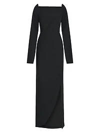 Katerina Crepe Split-Sleeve Gown